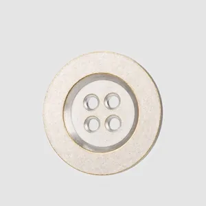 Luxury Round Zinc Alloy Metal Buttons Two Tone Gold Silver Retro Matte Four Hole Sew On Buttons For Coats Suits Blazers