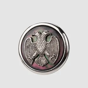 Vintage Doppeladler Metall Ösenknopf Dickkupfer Mit Schwarzer Muscheleinlage Für Anzug Mantel Blazer Luxus Accessoires