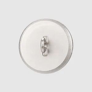 High-end silver metal shank button back view for premium fashion garment accessories