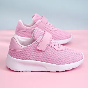 Scarpe da corsa in mesh rosa per bambine 6-12 anni con suole flessibili e leggere