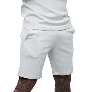 Men's solid white casual sports shorts for fitness and summer wear