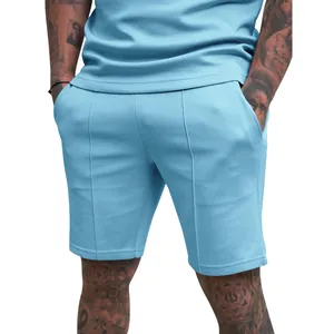 Light blue men's casual sports shorts designed for summer fitness and gym activities