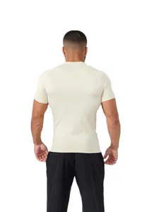 Professional men's compression gym t-shirt back view for bodybuilding training workout