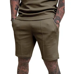 Men's olive green casual sports shorts for summer fitness and training