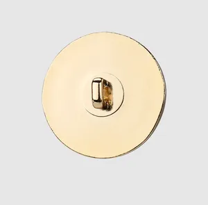 Detailed back view of a high-end gold metal shank button for luxury suits and coats