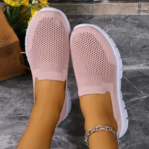 Scarpe basse da donna in rete rosa traspirante slip-on casual estive molto leggere