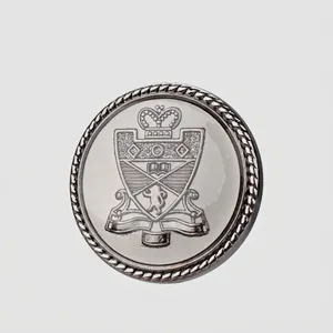 Boutons Métalliques en Alliage de Zinc Blason Royal Vintage Avec Revêtement Époxy Boutons à Tige Ronds Style Britannique