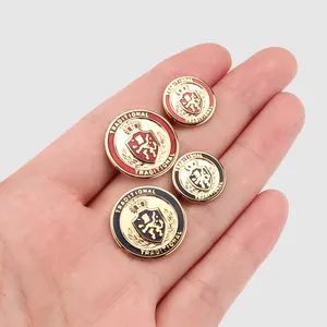 Set of premium Japanese style enamel cloisonné buttons with lion crest for clothing