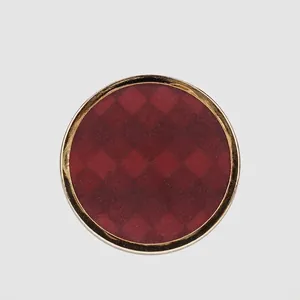 High End Round Metal Resin Splicing Buttons For Suits Overcoats Vintage Gold Edge Checkered Pattern Shank Buttons For Sewing