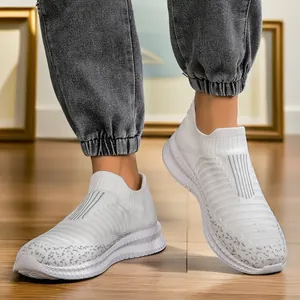 Zapatillas de Deporte Tipo Calcetín para Hombre Transpirables Flyknit Ligeras Antideslizantes Zapatos de Correr Casuales