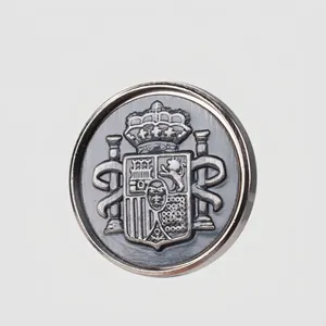Retro Heraldic Relief Metal Shank Buttons High-end Spanish Crest Round Alloy Buttons For Blazer Suit Coat Uniform DIY Sewing Accessories