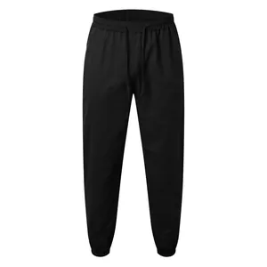 Detailed front view of men's black quick-dry sports joggers with drawstring waist