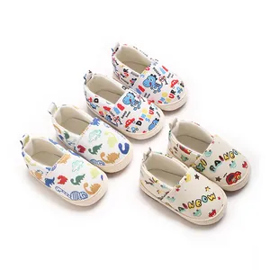Zapatos de paseo para bebés de algodón suave con estampados de dibujos animados