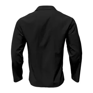 Vue arrière d'une chemise décontractée noire à manches longues pour hommes