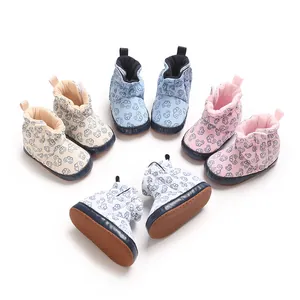 Selection of cute cartoon car print baby soft cotton pre-walker boots in multiple colors
