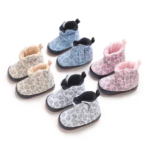 Assorted cute cartoon car print baby soft cotton pre-walker boots for newborns and infants