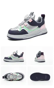 Detailed multi-angle views of kids' breathable sneakers with dial lacing system