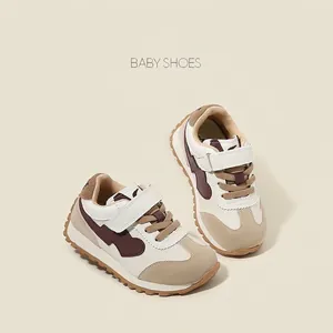 Baby Toddler Walking Shoes For Boys Girls Casual Non-Slip Sneakers Soft Sole First Walkers Microfiber Leather Patchwork Design Autumn