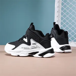 Baskets de basketball imperméables noires et blanches pour garçons, collection automne