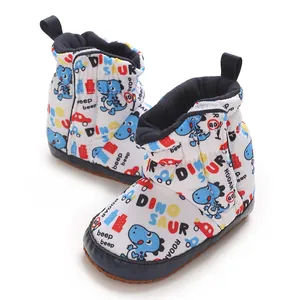 Cartoon Dinosaurier Baby Schneestiefel mit weicher Stoffsohle für Kleinkinder 0-1 Jahr