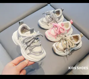 Macro detail of lightweight toddler sports shoes with soft non-slip soles for kids.