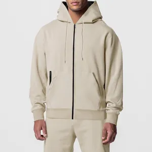 Ensemble de survêtement à capuche en polaire pour homme beige chaud et confortable