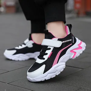 Stylish children's breathable mesh sneakers for boys and girls with velcro straps