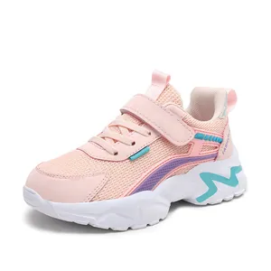 Comfortable breathable pink mesh children's sports sneakers for girls and boys casual wear
