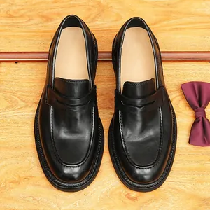 Premium vintage handmade horsehide Penny loafers with Goodyear welted soles for men