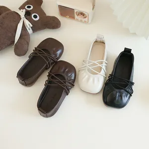 Weiche Mädchen Ballett Prinzessin Schuhe mit elastischen Kreuzgurten in verschiedenen Farben