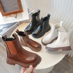 Classic children's British style Martin boots available in black, brown and white
