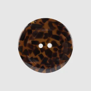 High-end tortoiseshell pattern resin button for elegant coat and shirt decoration