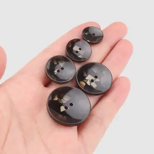 Premium set of resin buttons with tortoise shell pattern for luxury coats and tops