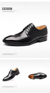 Klassieke zwarte Brogue-schoenen met wingtip-details en vetersluiting