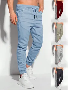 Herren Casual Jogginghose Einfarbig Sweatpants Elastischer Kordelzug Taille Bündchenhose Für Sport Fitness Laufen Training Herren Bekleidung