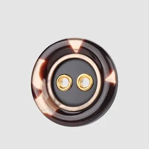 High-End Resin Buttons Japanese Style Round Tortoiseshell Pattern Buttons With Gold Metal Eyelets For Overcoat Suit Clothing Decorative Accessories