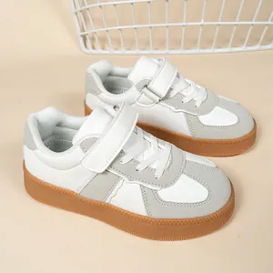 Zapatos de Skate para Niños Unisex 2024 Primavera Otoño Nuevas Zapatillas Moda Gancho y Bucle Antideslizante Suela Blanda Retro Casual Niños Niñas
