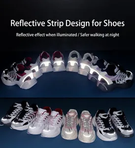Detalle de tiras reflectantes en zapatillas para niños para seguridad nocturna