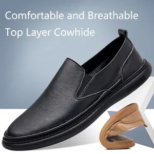 Atmungsaktive Herren Slipper aus echtem Leder mit weicher rutschfester Sohle für Komfort.