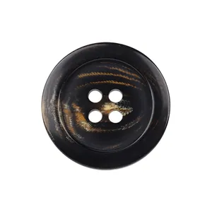 Bottone decorativo in resina giapponese a 4 fori con elegante trama marmorizzata marrone