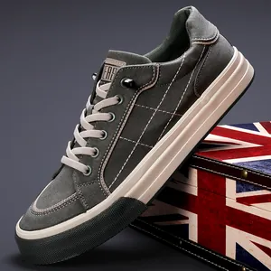 Premium Herren-Freizeitschuhe aus Canvas mit atmungsaktivem Schnürdesign und Steppdetails