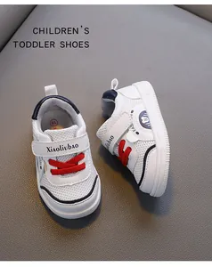 Breathable mesh toddler walking shoes with soft non-slip sole for boys and girls