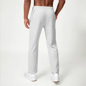 Casual men's loose light grey sports sweatpants perfect for daily citywalk and home