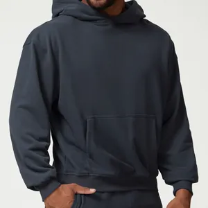 Sudadera con capucha oversize gris carbón de primera calidad para deporte y ocio