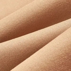 Close-up detail of high-quality khaki knit fabric texture for men's autumn winter hoodie