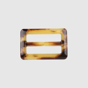 Premium tortoiseshell resin rectangular urea buckle for coats and stylish clothing