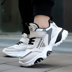 Baskets respirantes en cuir blanc pour enfants de 6 à 12 ans, chaussures de sport