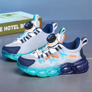 Zapatillas de malla transpirable para niños y niñas con cierre de dial giratorio cómodo