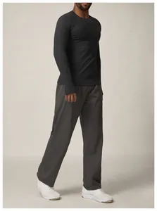 Men's slim fit quick-dry long sleeve sports top in dark grey for outdoor fitness training