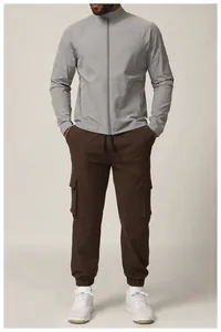 Herren Outdoor-Cargohose in Braun mit mehreren praktischen Taschen für Wanderungen
